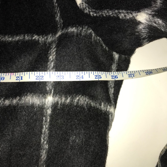 Metaphor Shawl Collar Belted Black and White Plaid Coat Jacket with Hood Size 1X - Picture 11 of 13